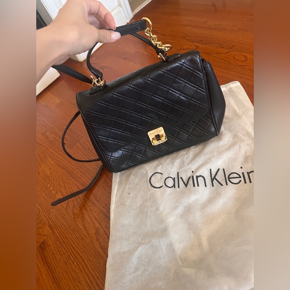 Calvin Klein Black Quilted Satchel